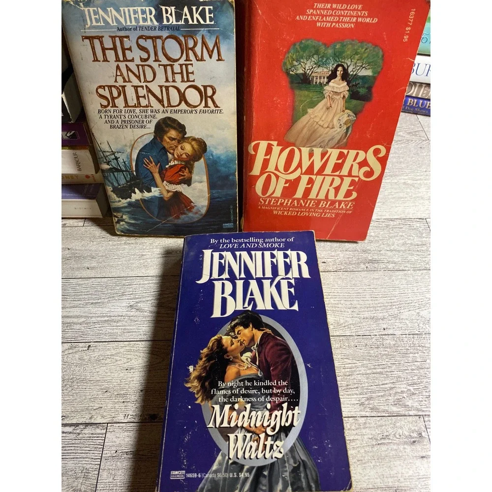 Blake Romance Novels Lot of 3 Storm‎ Splendor Flowers of Fire Midnight Waltz